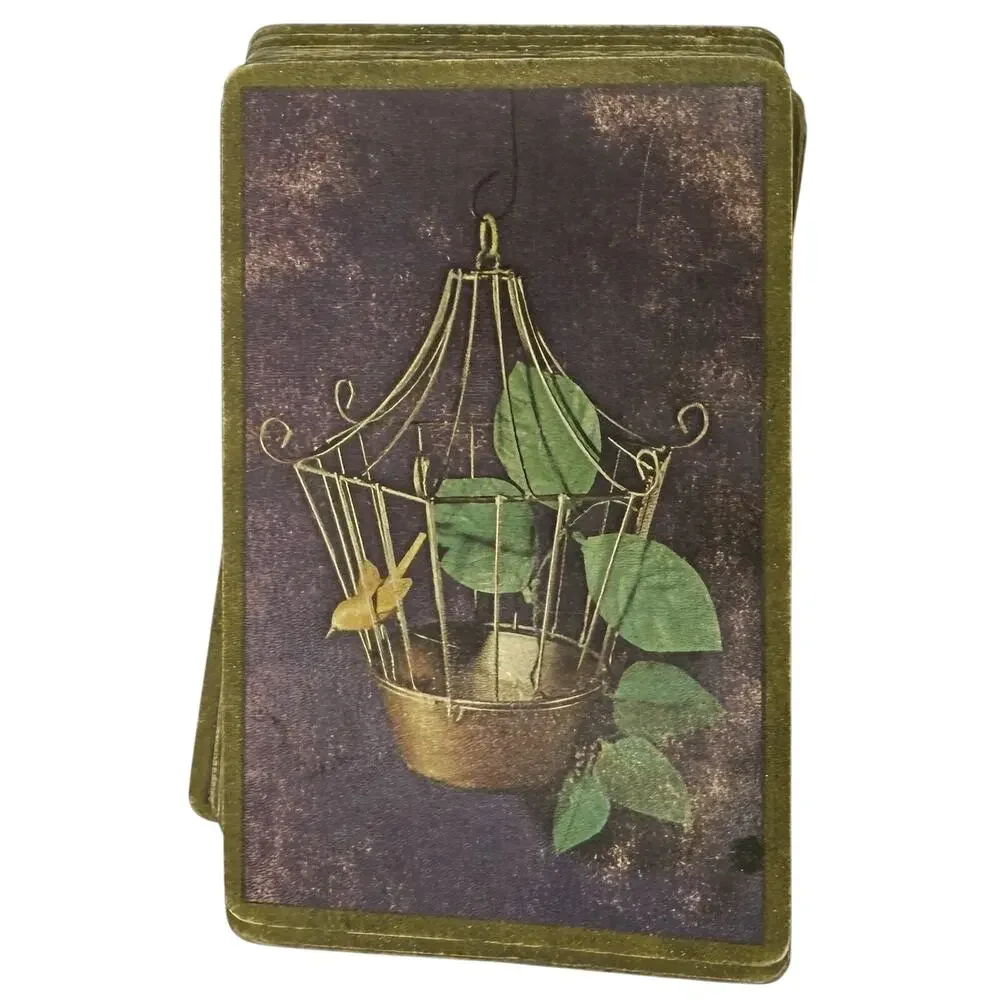 🃏 Vintage Birdcage Playing Cards Deck Purple Gold Back Cottagecore Craft Decor - Picture 3 of 3